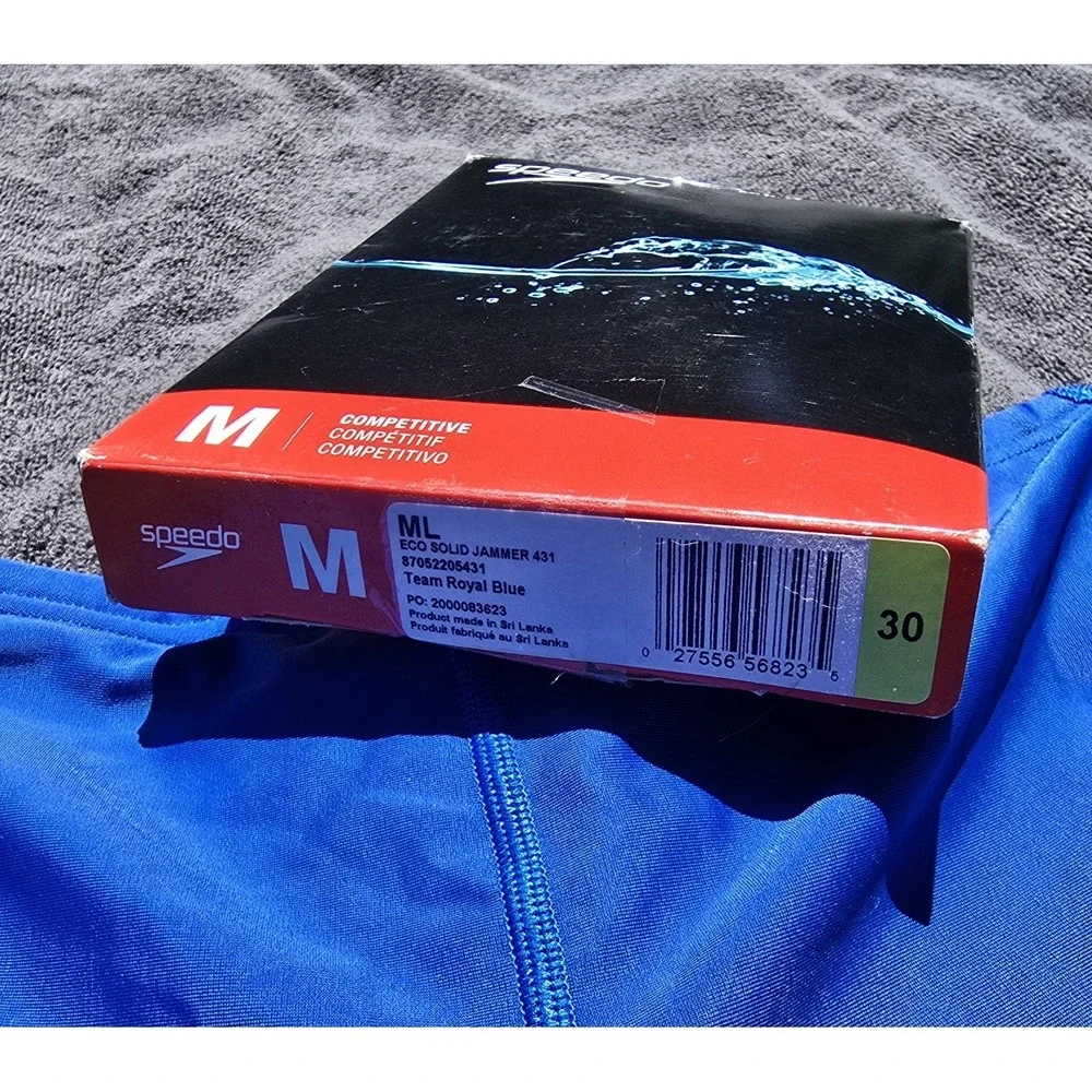 Speedo Men's Peacoat Blue Solid Jammer Swimsuit Size 30